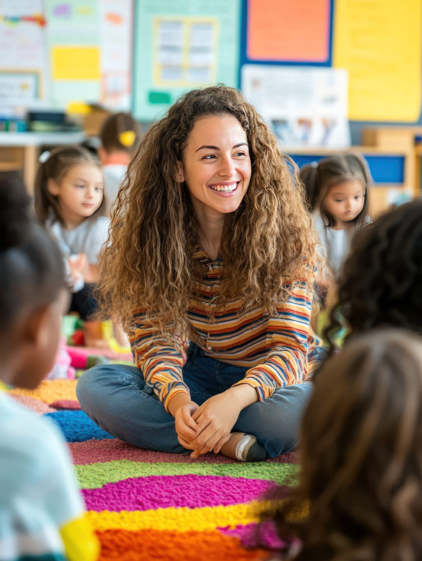 A Excel Learning Centers teacher with children in the classroom